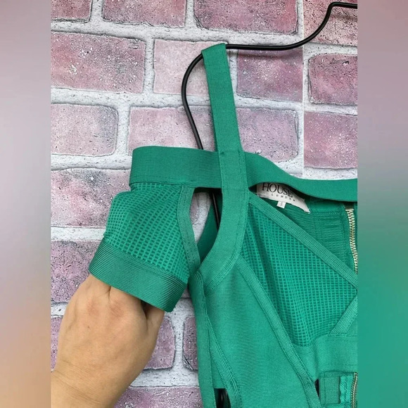 House of CB Caltina Bandage Mesh Bardot Cut out Mini Dress Size Small - Picture 8 of 14